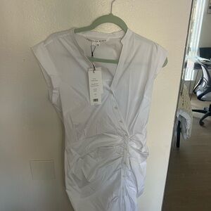 Asymmetrical white Button-Down Dress by Veronica Beard
